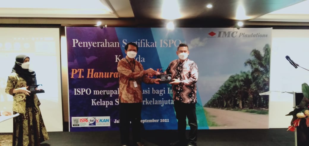 PT HANURABA SAWIT KENCANA MENDAPAT SERTIFIKAT ISPO