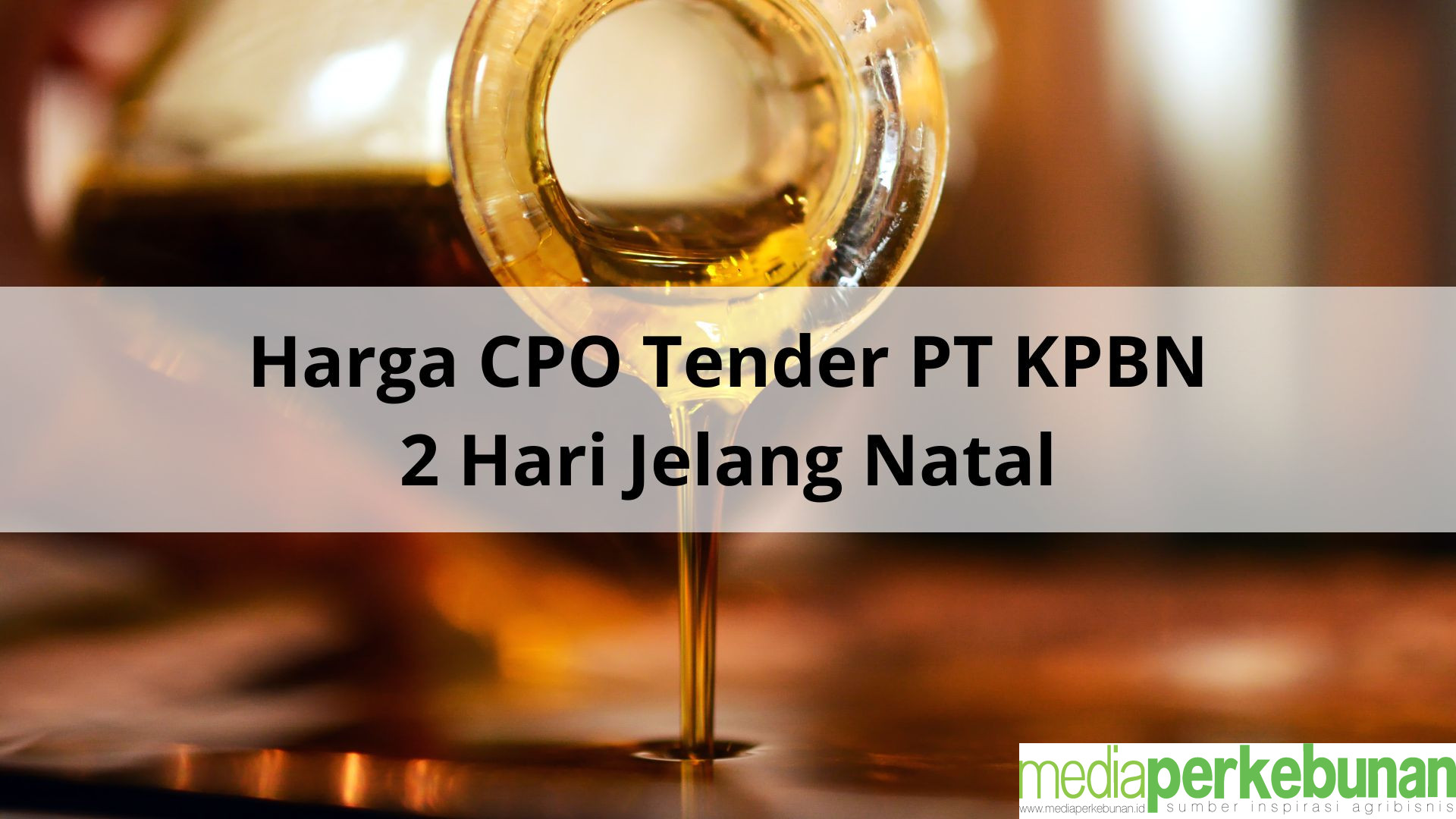 Dua Hari Jelang Natal, Pulih Harga CPO Hasil Tender PT KPBN