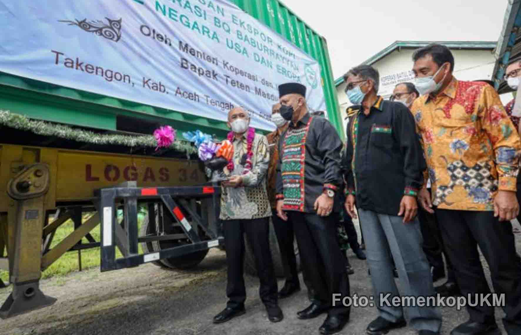 KemKemenkopUKM Lepas 18 Kontainer Kopi Arabica Gayo Ekspor Ke AS dan Eropa